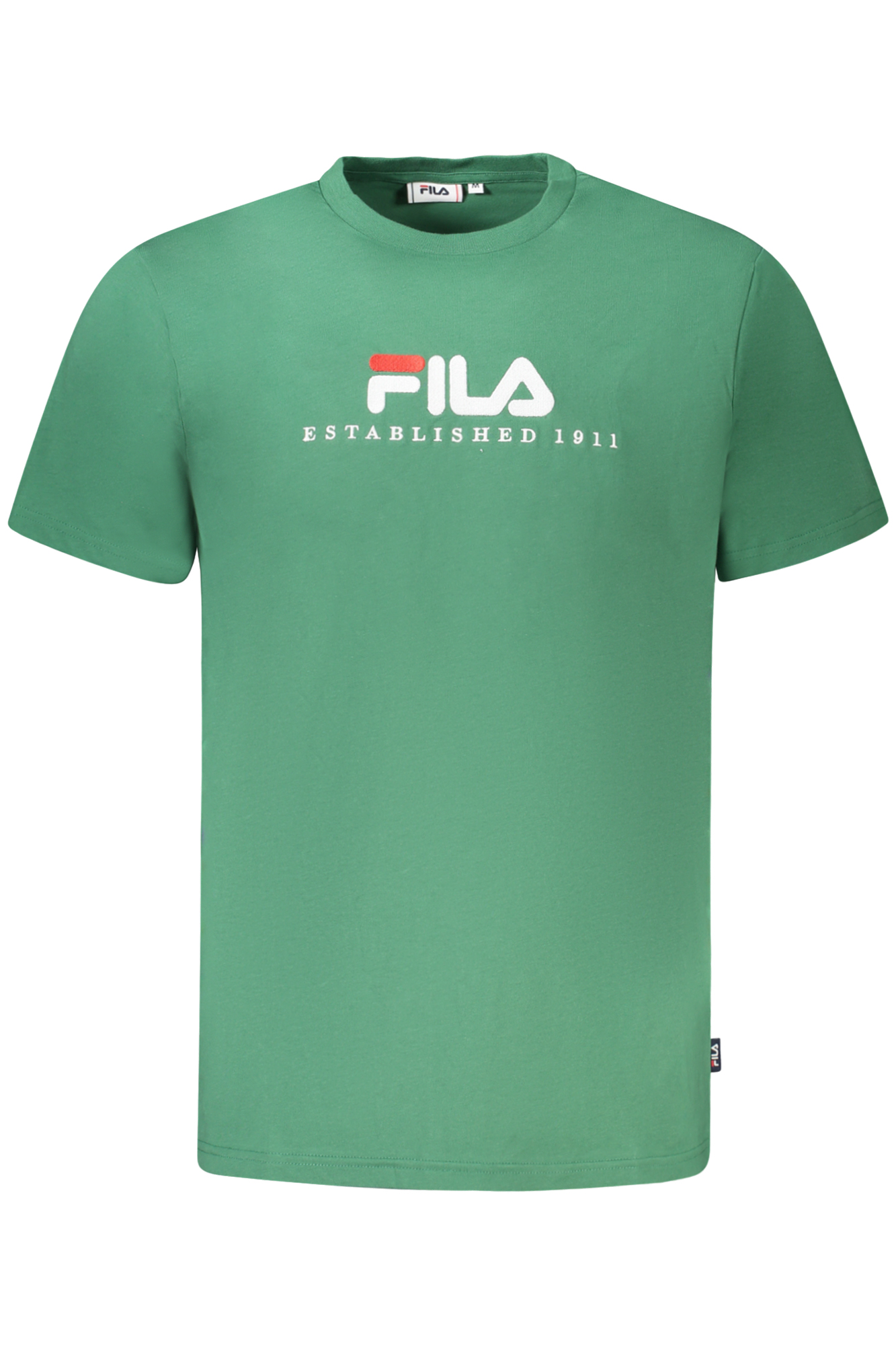 

Мужская футболка Fila хлопковая с контрастным логотипом, зеленый