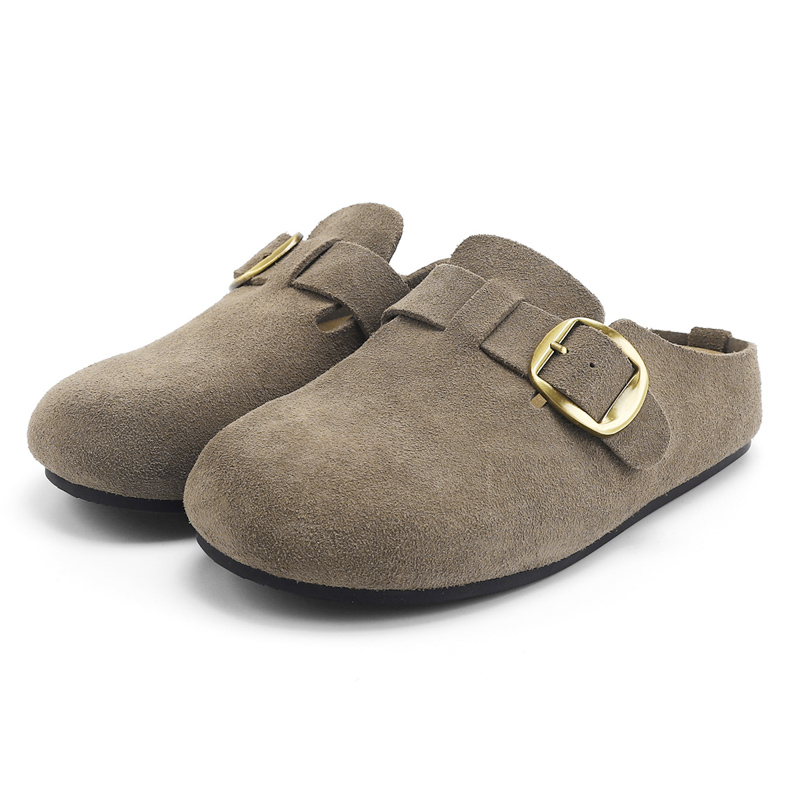 DHARRY Женские домашние тапочки с закрытым носком Leisure Time Collection серые, цвет Gray — фото 3