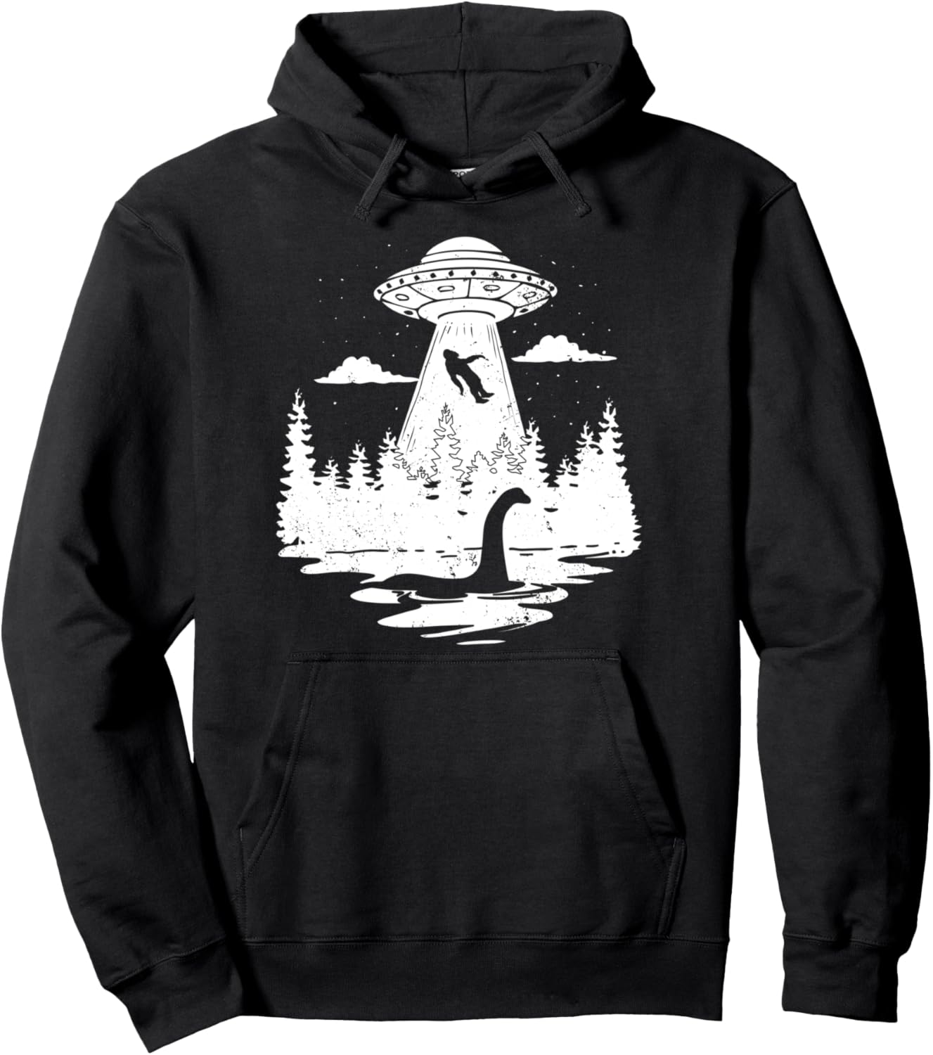 

Толстовка с изображением Бигфута, НЛО, похищения инопланетянами и биологии сверхнизких температур Несса Ingenious Ufo Aliens And Folklore Monsters, черный