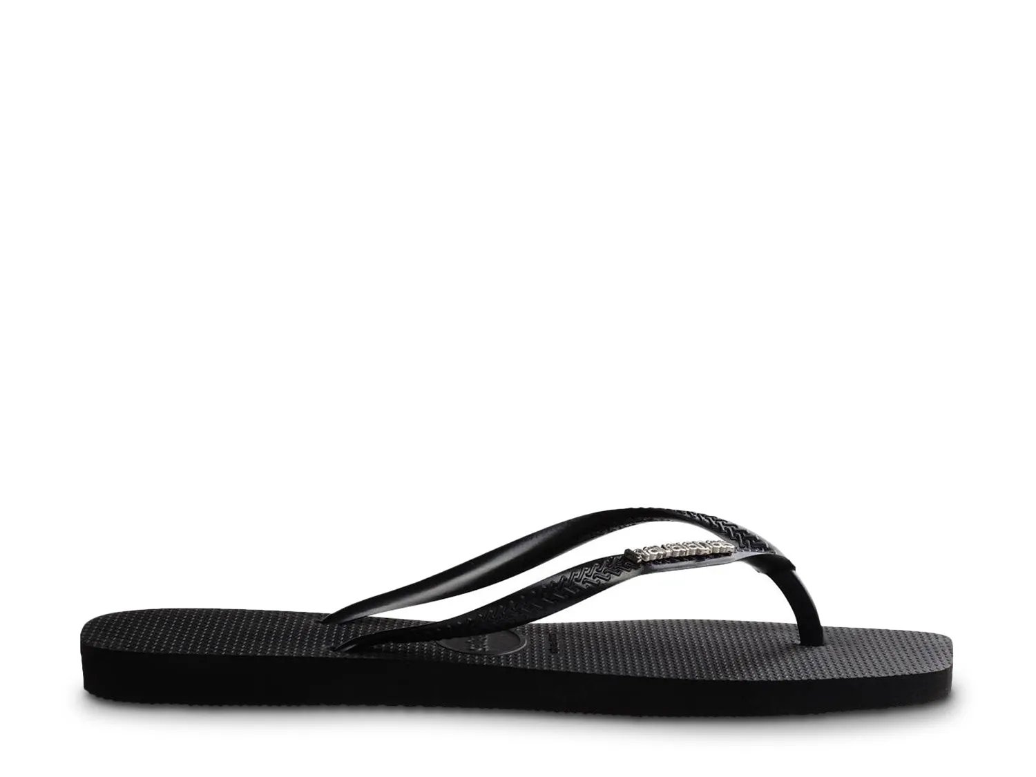 Сандалии Havaianas Slim Square Logo Metallic Flip Flop - Women's, черный/серебристый — фото 2