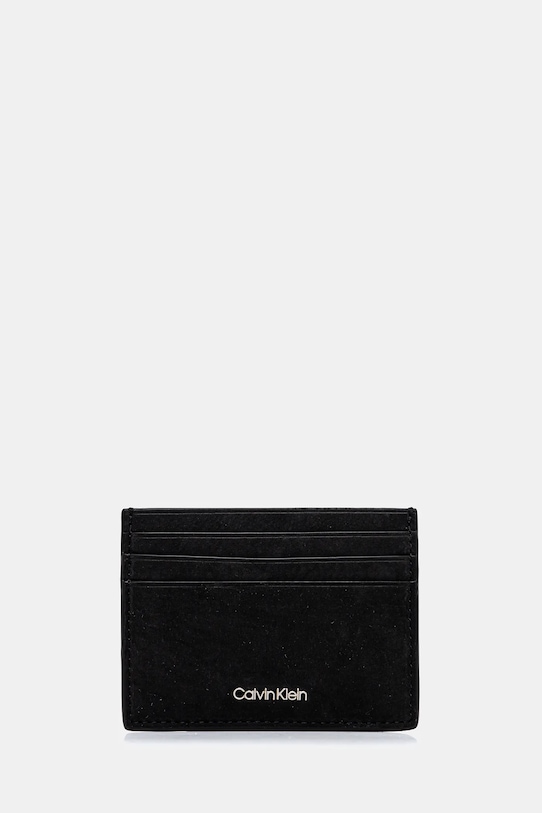 

Чехол для карт из нубука Calvin Klein, черный