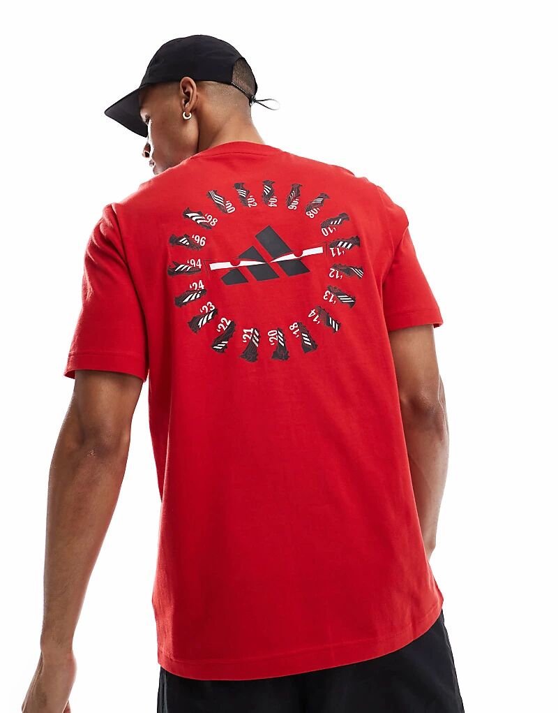 

Футболка adidas Performance Predator History Graphic Tee красного цвета