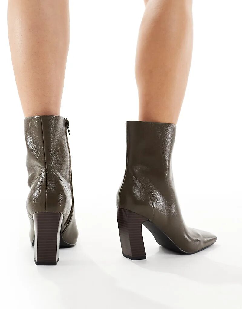 Ботильоны Schuh Bryson с закругленным каблуком и средней высотой, оливкового цвета — фото 4