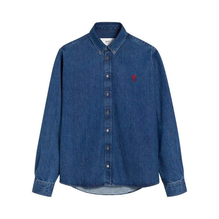 

Рубашка Ami Button Down Shirt Used Blue, синий