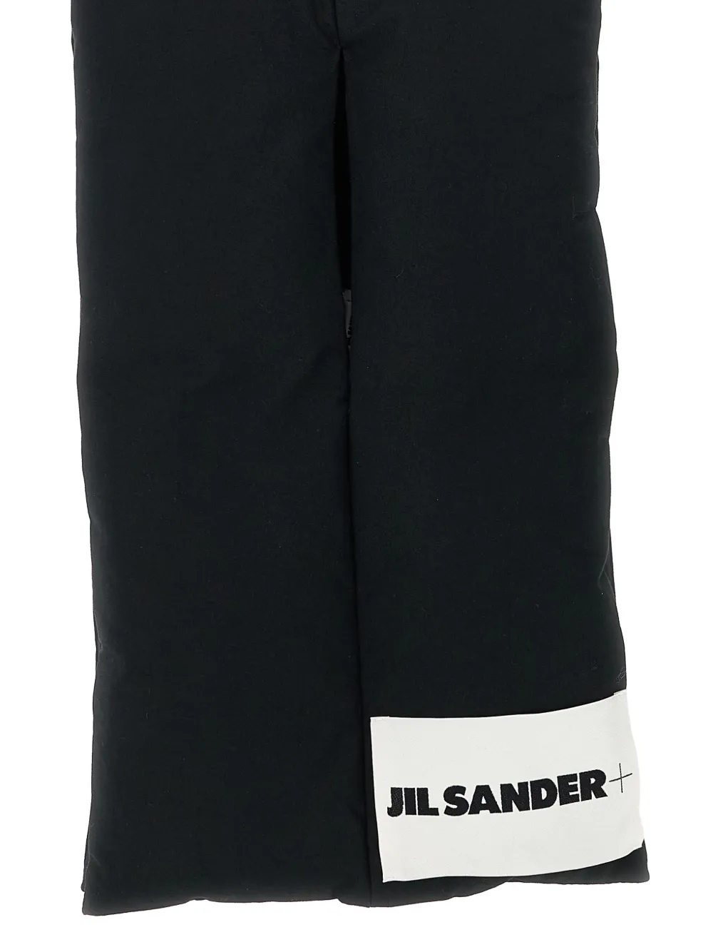 Утепленный шарф с нашивкой-логотипом JIL SANDER, черный — фото 2