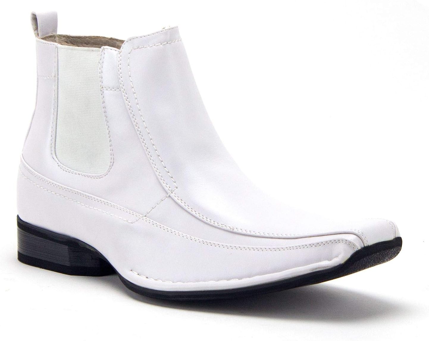 

Мужские ботинки Jazam 87742 Chelsea на шнуровке с застежкой-молнией, классический квадратный носок, высокий голеностоп Jazame, белый