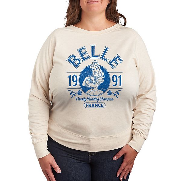 

Футболка с длинным рукавом Beauty and the Beast Belle plus size varsity reading champion french terry Disney