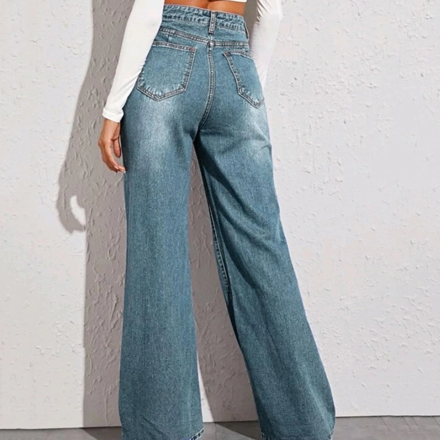 Джинсы женские High Waist Wide Leg — фото 3
