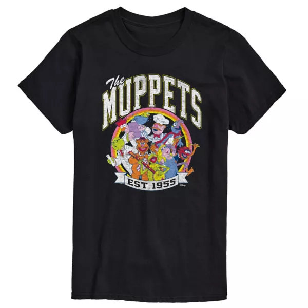 

Футболка с принтом The Muppets Big & Tall Est 1955 Collegiate Disney, черный