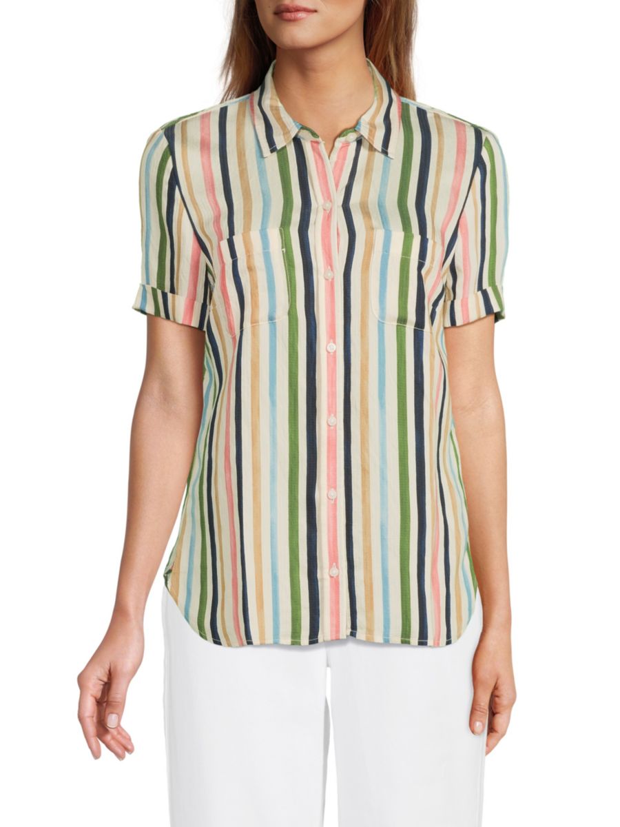 

Полосатая походная рубашка Nautica, цвет Green Multi