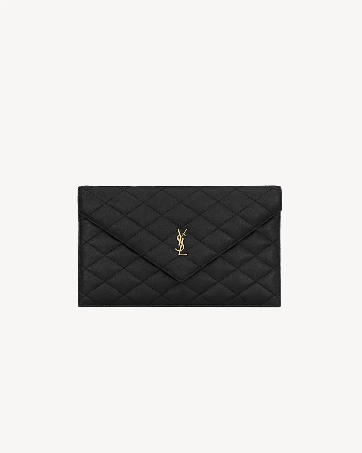 Клатч PARIS из ягнячьей кожи SAINT LAURENT, черный