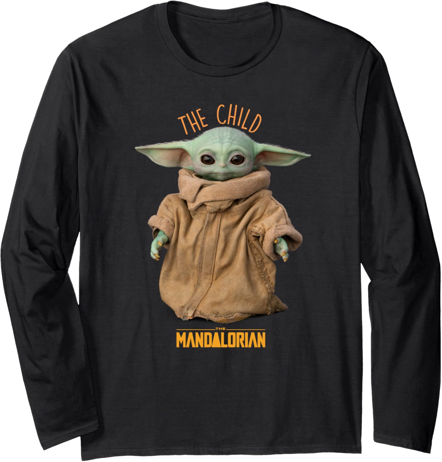 

Милая футболка с длинными рукавами Мандалорец: Малыш из Звездных войн, черная Star Wars