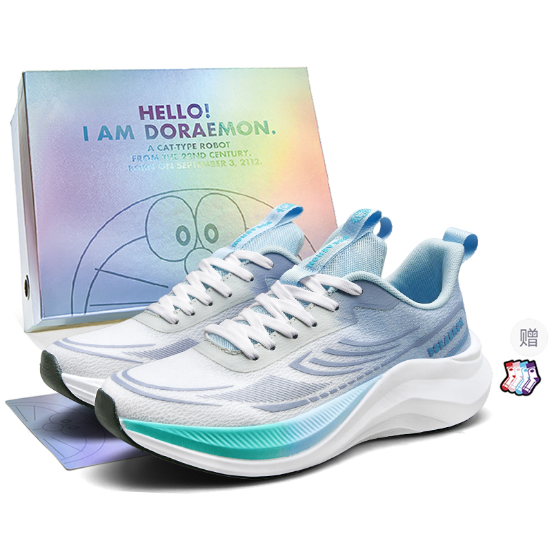 

Doraemon Дораэмон Низкие кроссовки для бега унисекс Пуксин Блю+Модные носки, цвет Puxin Blue+Trendy Socks
