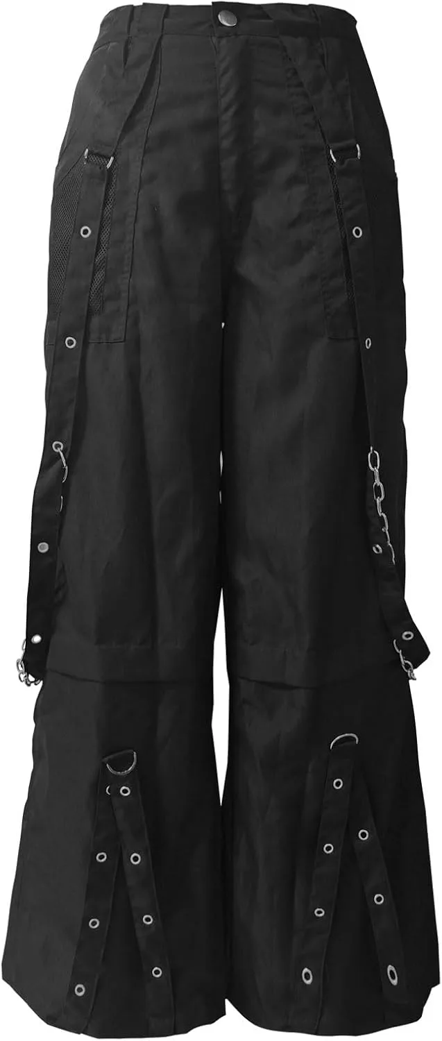 

Женские джинсы Wide Leg в стиле киберпанк с цепями и ремнями для клуба и фестивалей LuminaSustain