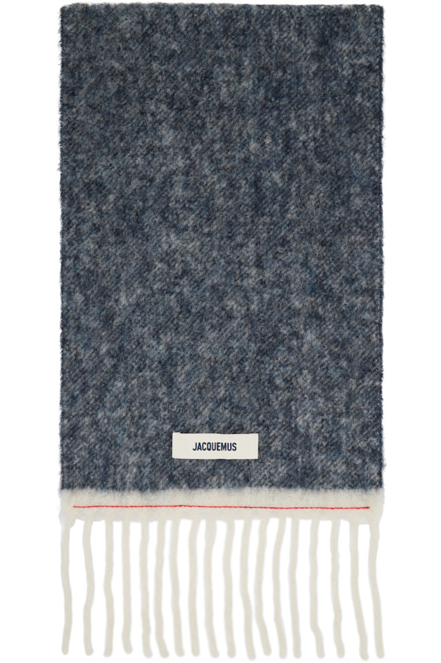 

Jacquemus Темно-Синий шарф "Карро"