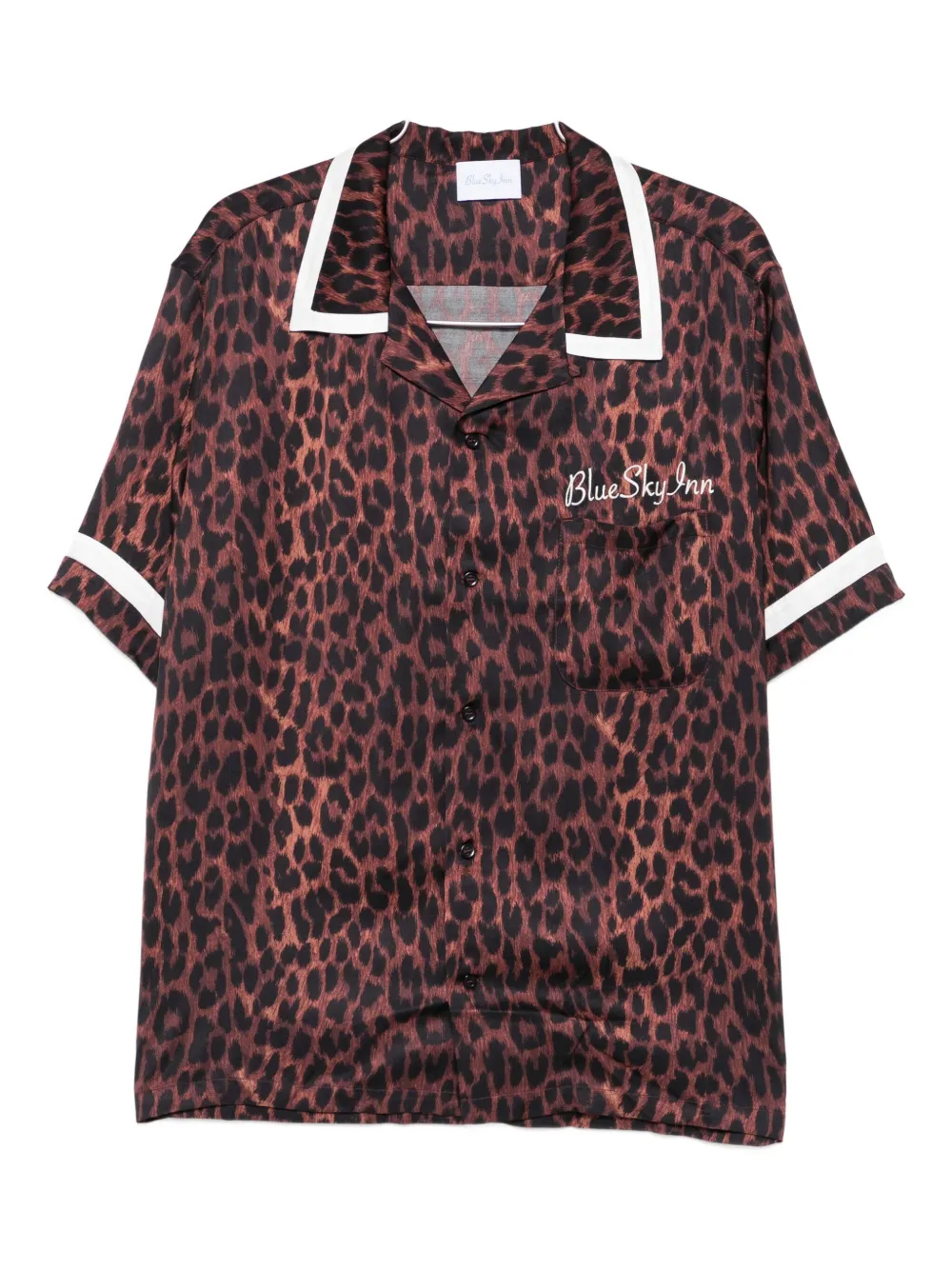 

Рубашка с леопардовым принтом и воротником-стойкой BLUE SKY INN, черный