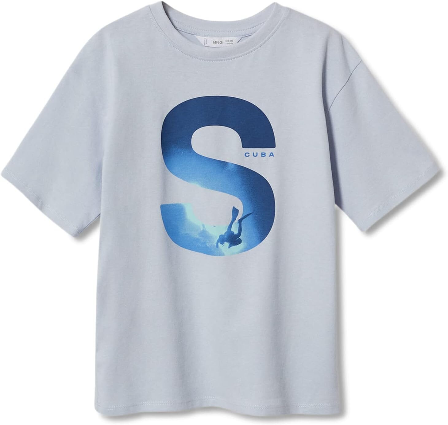 

Футболка Mango T-Shirt Scuba, цвет Celeste