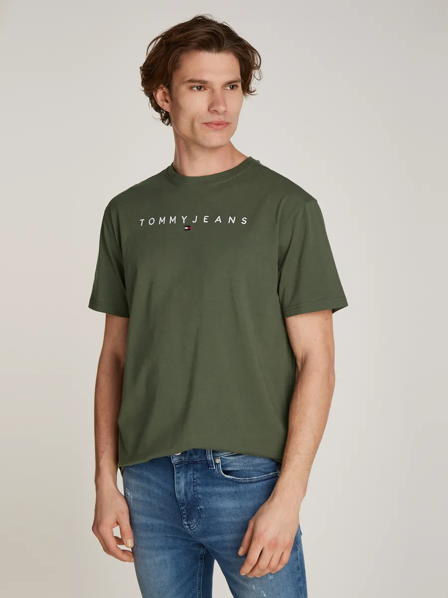 

Футболка Tommy Jeans "TJM REG LINEAR LOGO TEE EXT" с фирменной этикеткой, зеленый