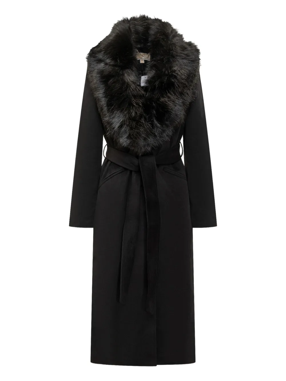 

Пальто из искусственного меха с поясом Michael Michael Kors, черный