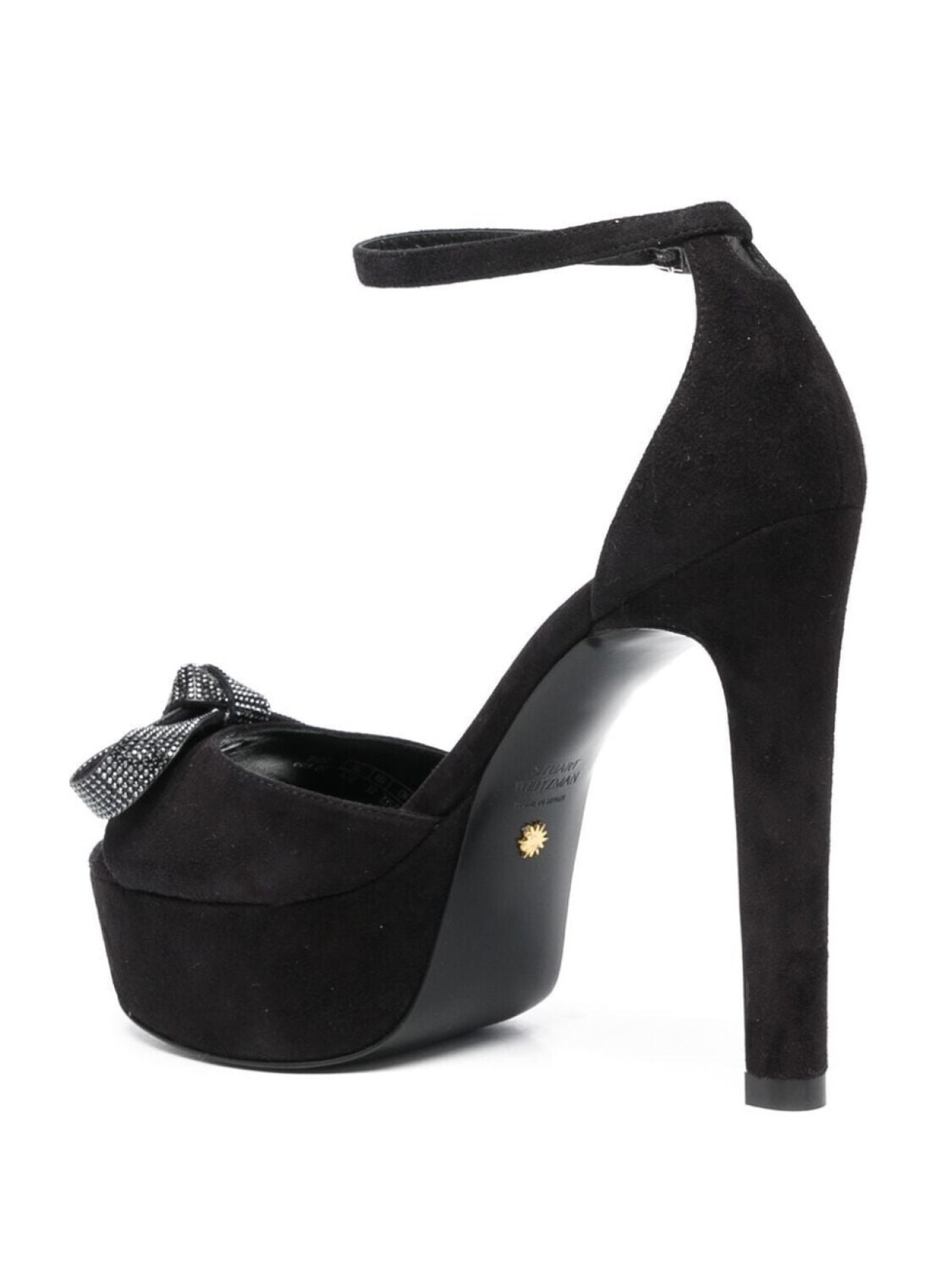 Stuart Weitzman босоножки Discoplatform 130 с бантом, черный — фото 3
