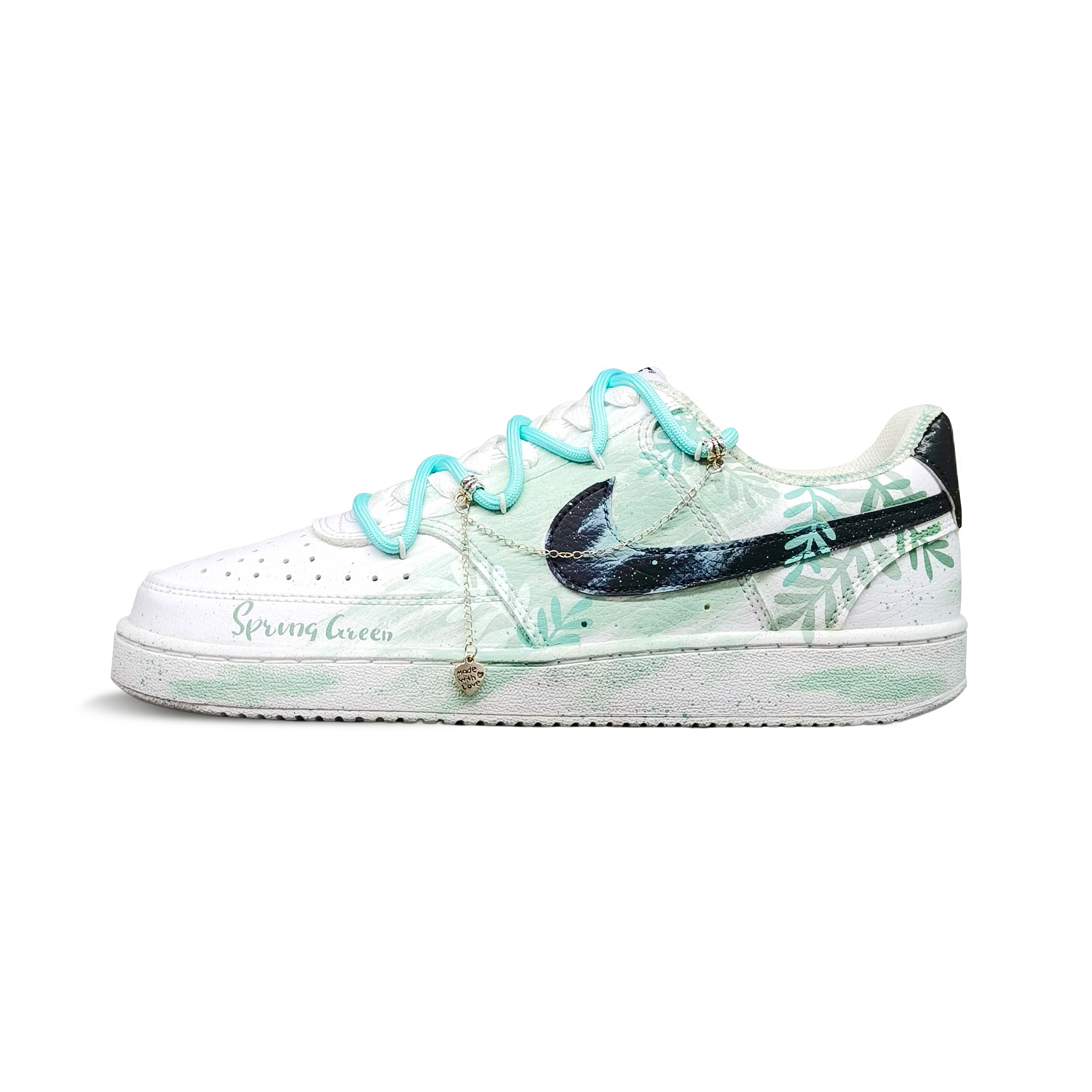 

Nike Кроссовки Court Vision 1 с низким верхом, амортизирующие, противоскользящие, износостойкие, для скейтбординга, мужские, зеленые