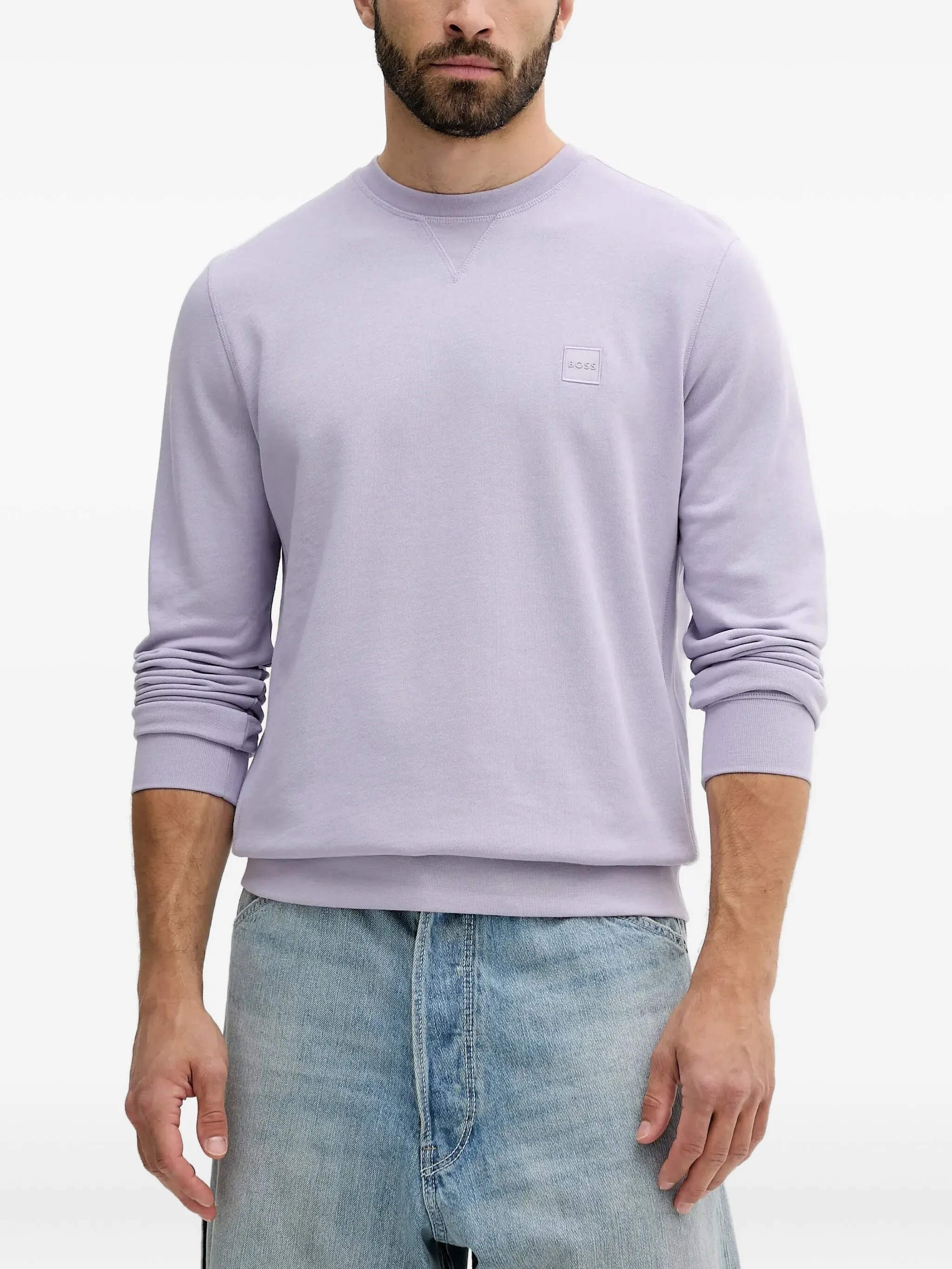 

Толстовка с нашивкой-логотипом Boss, фиолетовый