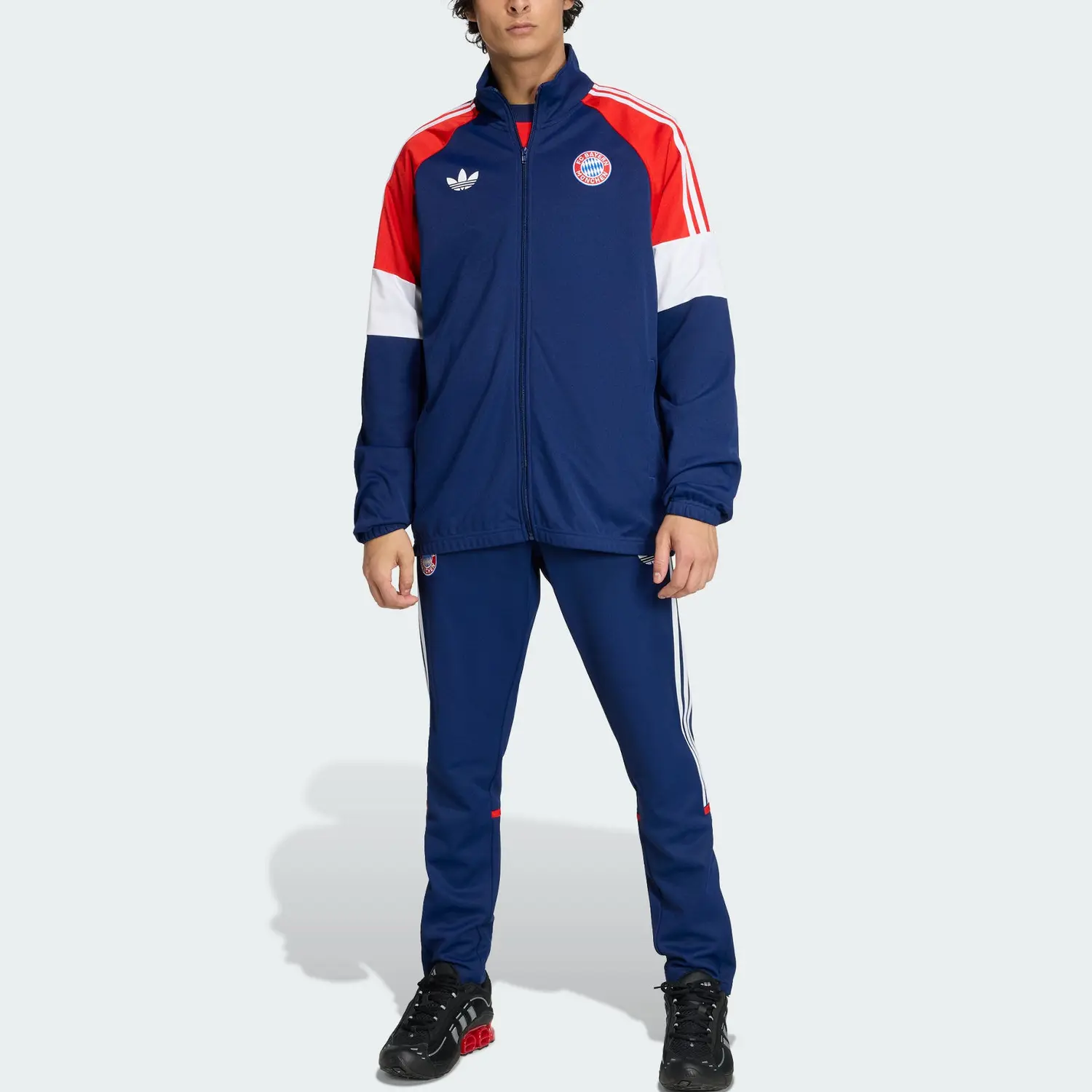 Куртка LFSTLR FW25 FC Bayern Munich Track Top мужская Adidas Originals, темно-синий/оранжевый/белый — фото 3