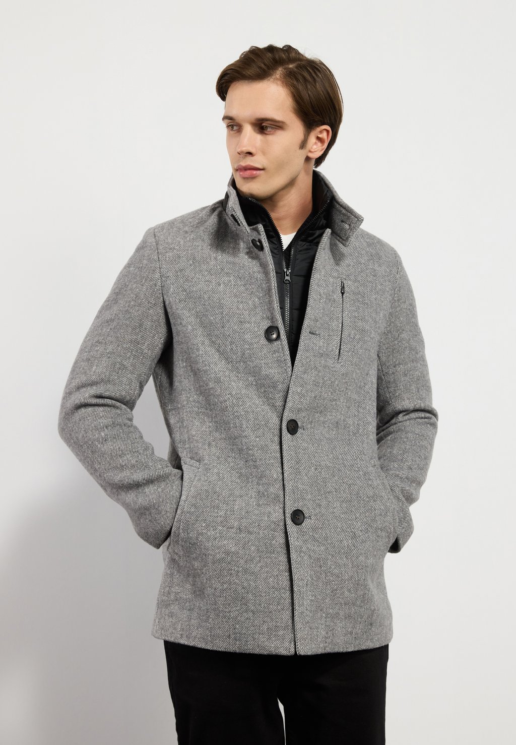 

Классическое пальто Pier One by Zalando, пятнистый серый