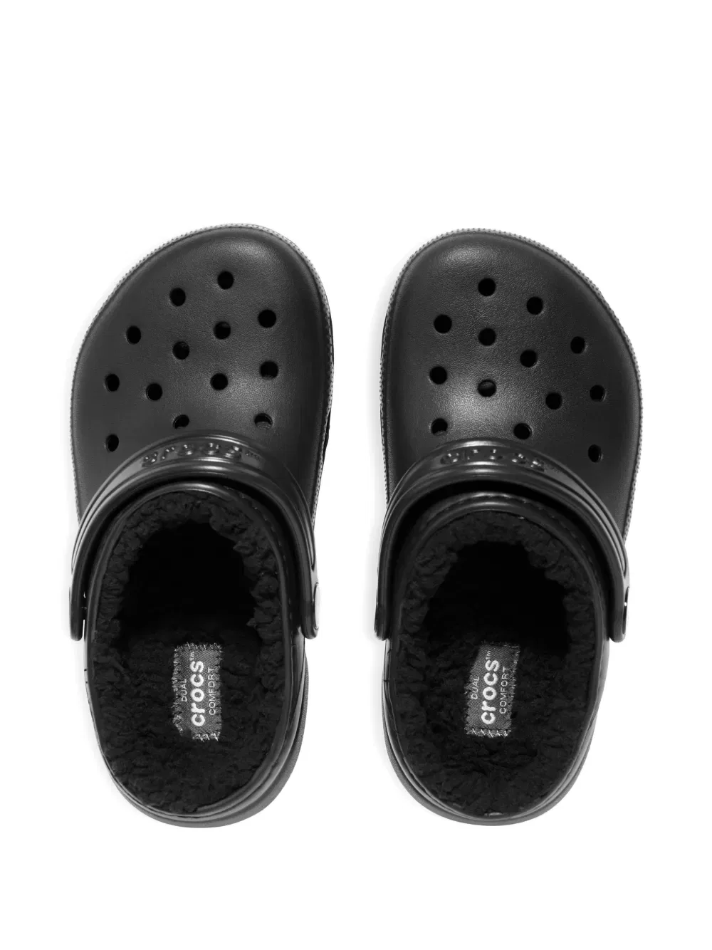 Сандалии с меховой отделкой Crocs Kids, черный — фото 2