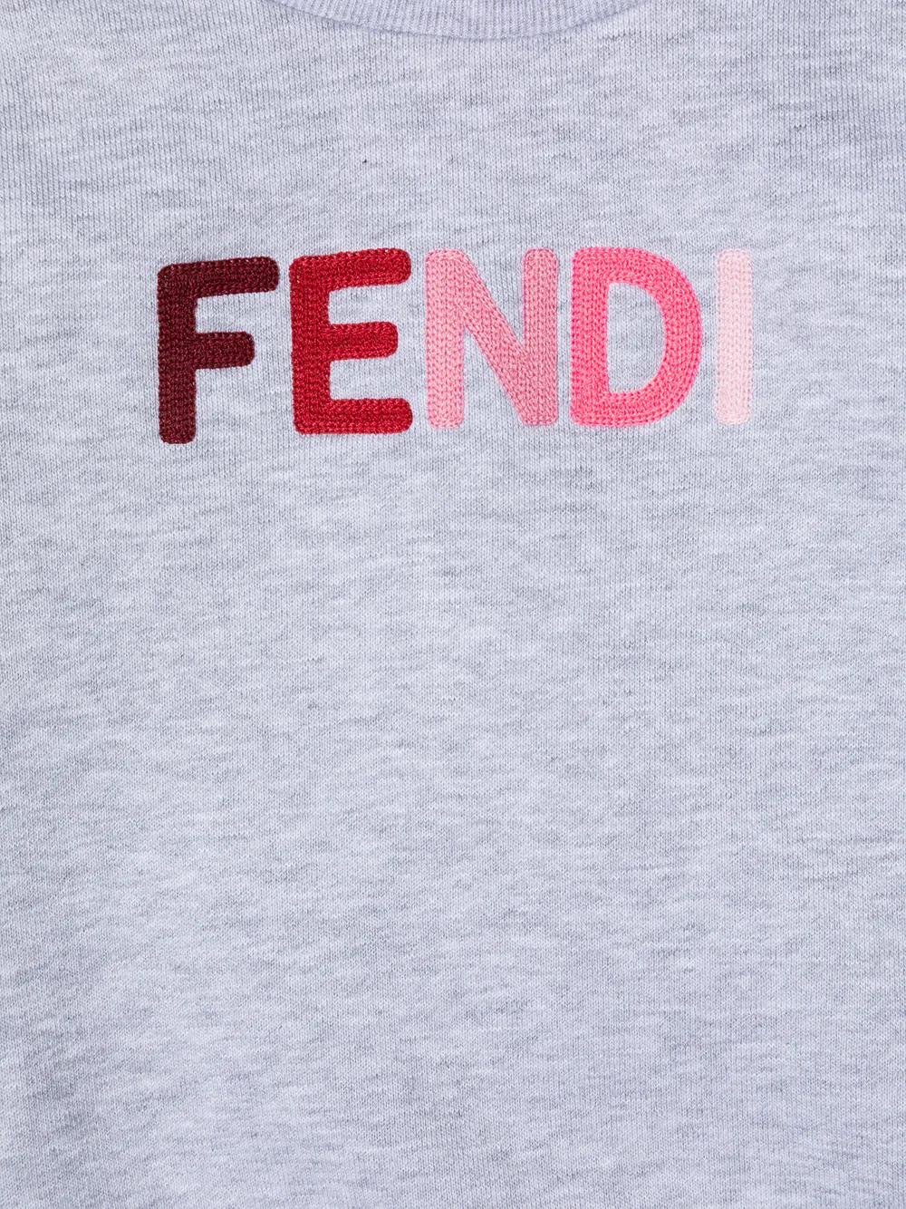 Толстовка с вышитыми логотипом FENDI KIDS, серый — фото 3
