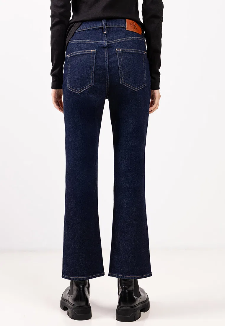 Джинсы клеш, высокая посадка, укороченные, Calvin Klein Jeans, синий — фото 2