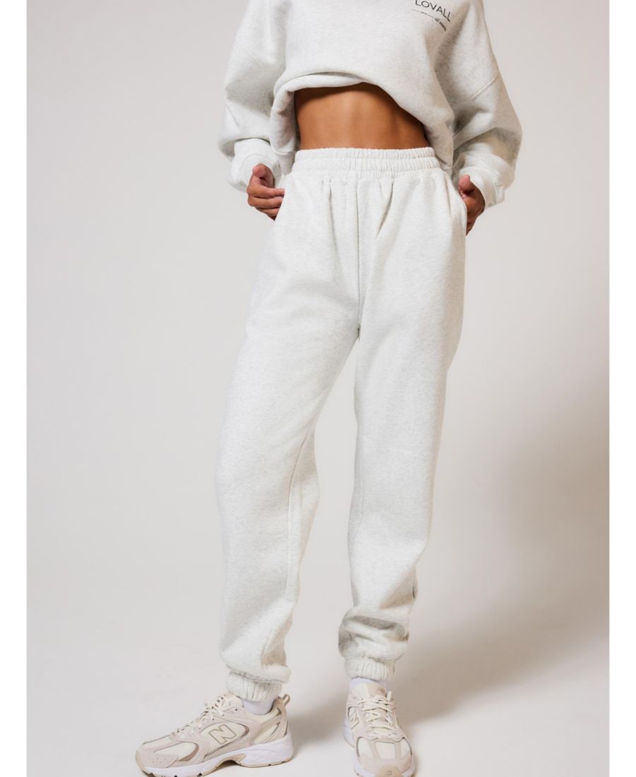 

Женские спортивные брюки ALL SZN из органического хлопка с манжетами LOVALL, Light grey marl