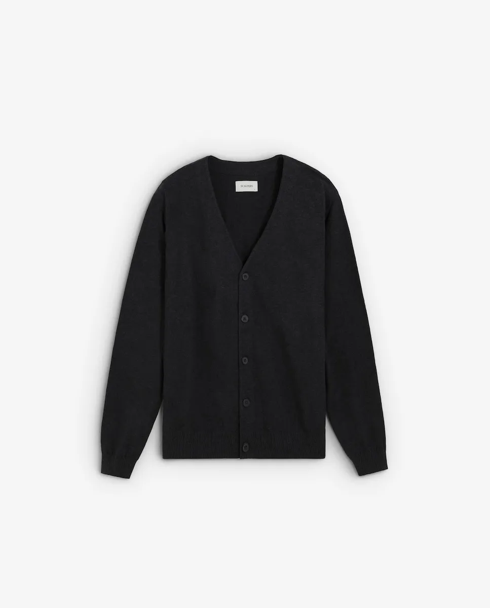 

Мужской кардиган с V-образным вырезом, обычного кроя Scalpers, темно-синий