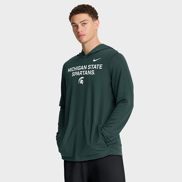 Мужская зеленая толстовка Michigan State Spartans 2025 Sideline Dri-FIT с длинным рукавом Nike