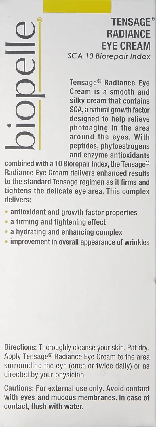 Крем для глаз Biopelle Tensage Growth Factor Radiance с индексом биовосстановления SCA 10, осветляющий уход за кожей вокруг глаз, 0,52 унции. — фото 3