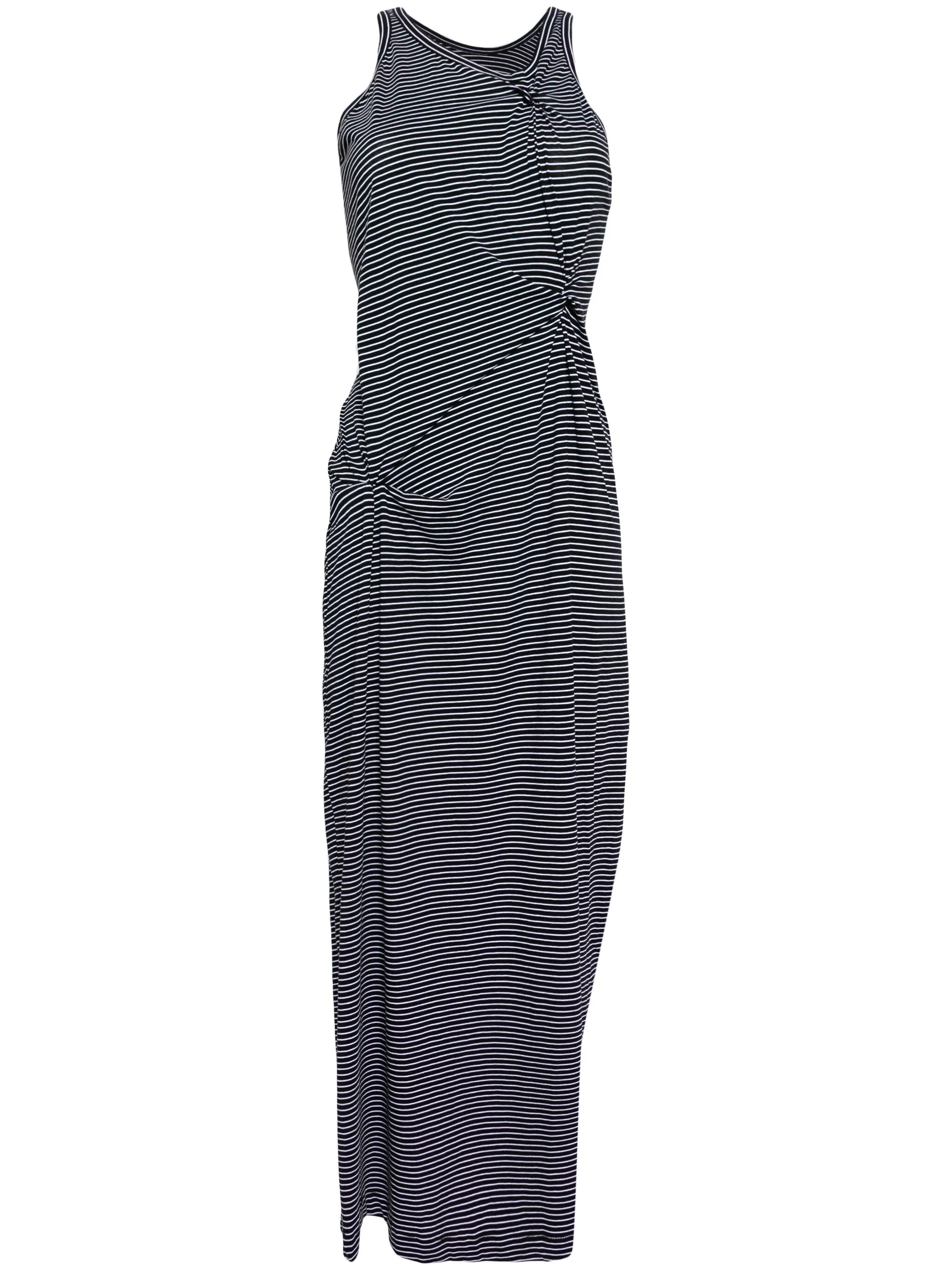 

Платье макси в полоску со сборками Jnby, белый