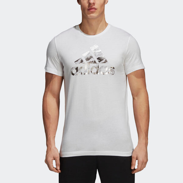 Футболка bos foil camo camouflage logo printing sports short sleeve white Adidas, белый — фото 3