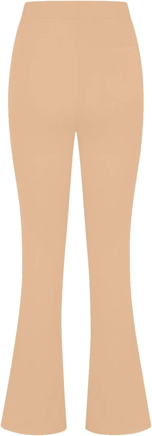 Рабочие брюки женские Business Casual эластичные Pull On брюки High Waisted Slim облегченные расклешенные с карманами Generic, хаки — фото 4
