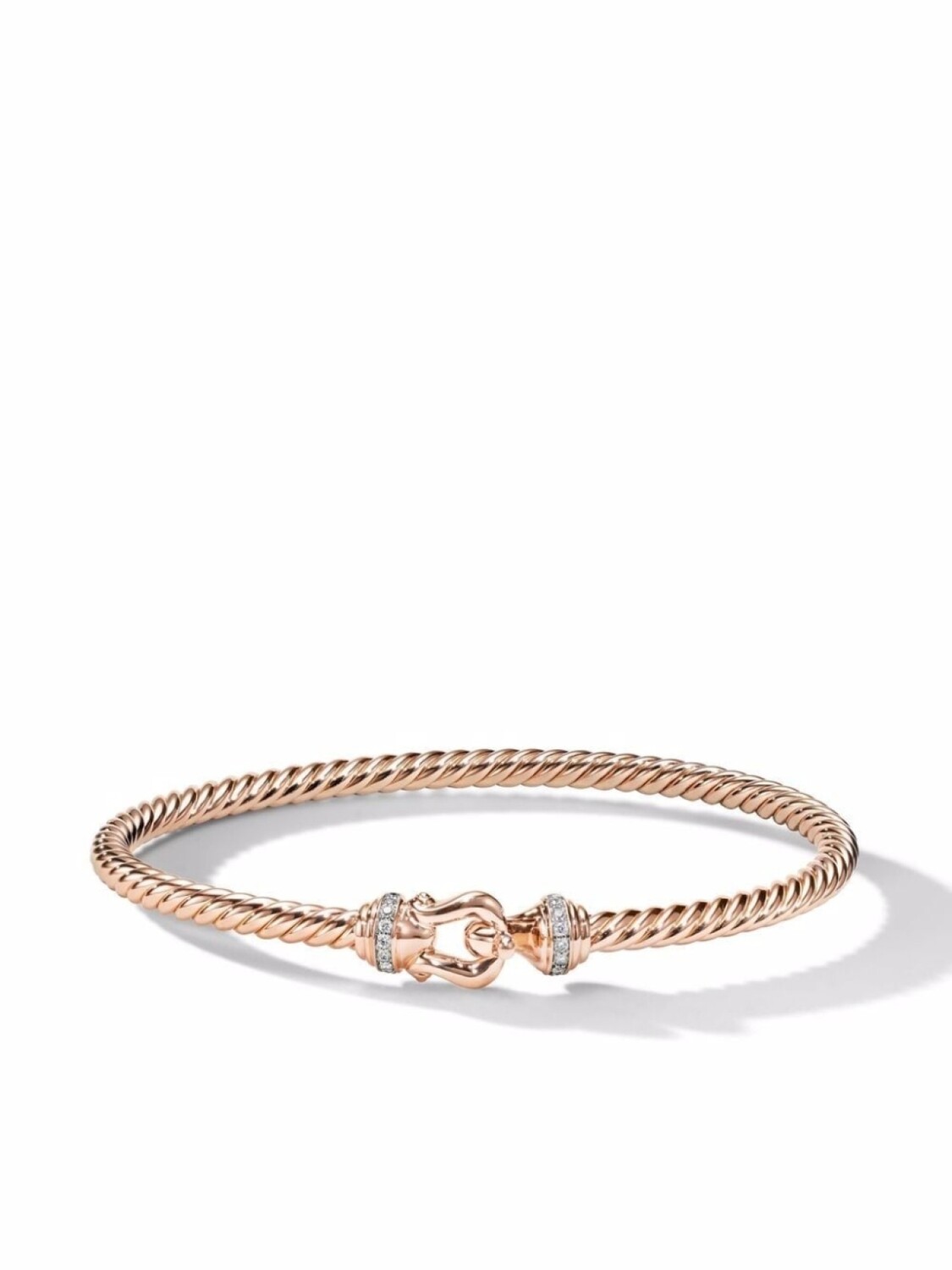 

Браслет Cable Buckle из розового золота с бриллиантами David Yurman, розовый