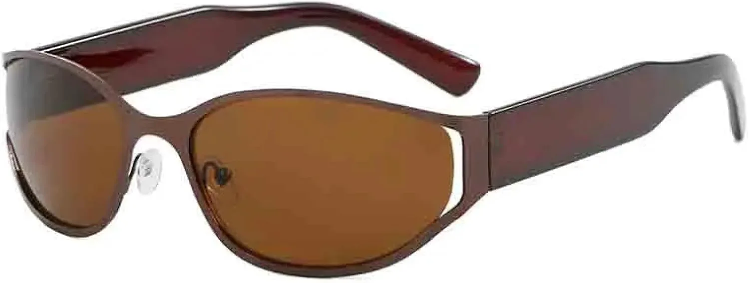 

Модные солнцезащитные очки класса люкс в овальной оправе, трендовые очки для путешествий, женские и мужские солнцезащитные очки UV400 TKKTLLT, Brown Brown