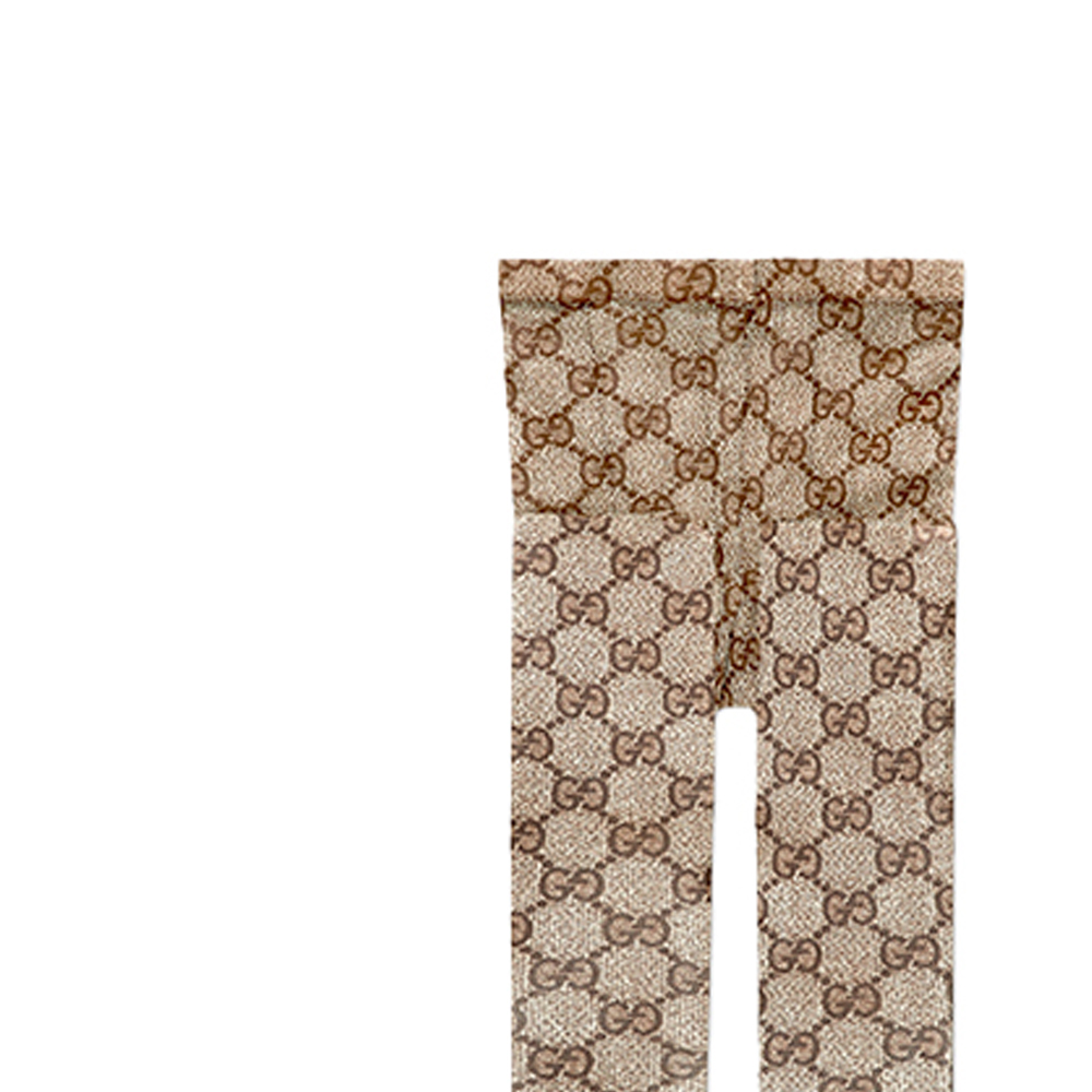 Гольфы с узором из тюля 'Бежевый/Эбеновое дерево' GUCCI — фото 3