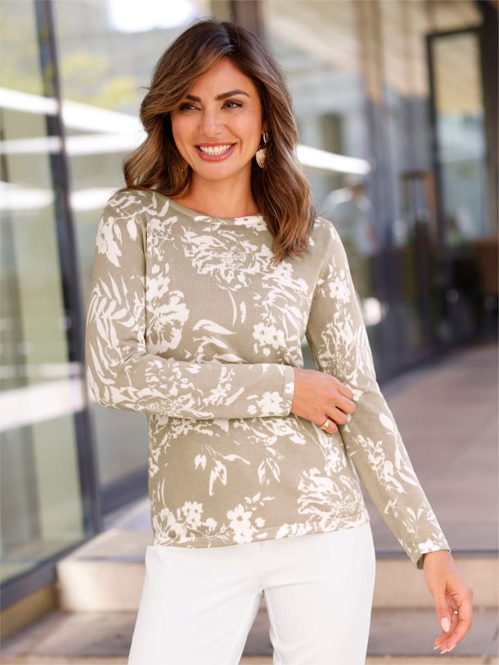 

Свитер с круглым вырезом в цвете экрю и бежевого цвета WITT WEIDEN