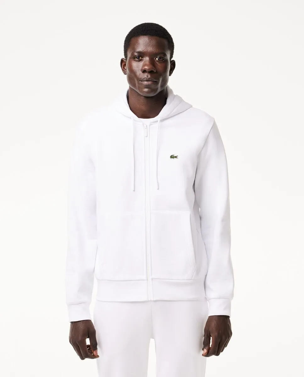 

Мужская толстовка с капюшоном и застежкой-молнией Lacoste, белый