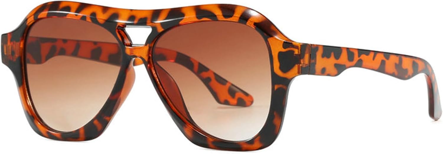 

Солнцезащитные очки Willochra Retro Oversized Pilot для женщин и мужчин, с двойной перемычкой и плоской верхней частью, черные, в стиле 70-х, с защитой от УФ-излучения UV400, C7