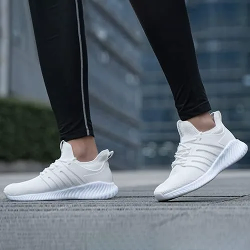 

Мужские кроссовки для ходьбы - с памятью формы, спортивные теннисные и беговые для тренировок в зале, ультра легкие, дышащие, для пробежек, спортивные обувь, на резинке, повседневные кроссовки Akk, белый