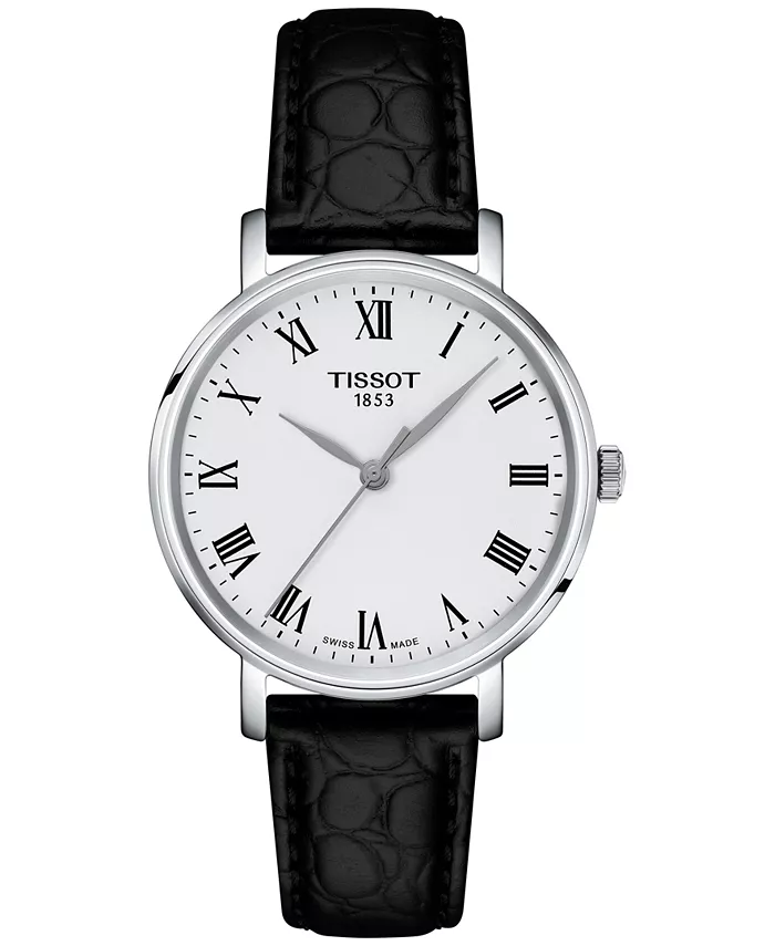 

Женские часы Swiss Everytime с черным кожаным ремешком, 34 мм Tissot