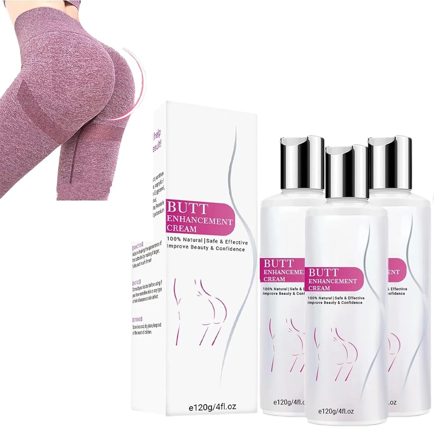 Крем для увеличения и подтяжки ягодиц Plumpy Up от Bewtymax Hualabo, 3 Pieces.
