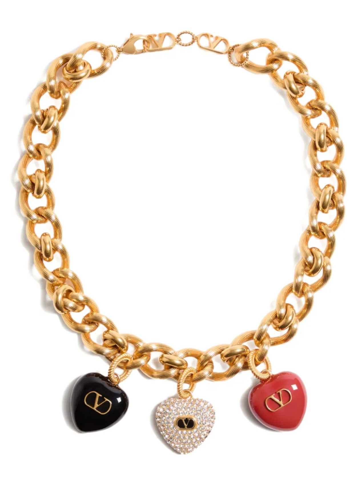 

ОЖЕРЕЛЬЕ COEUR ROYAL ИЗ МЕТАЛЛА, ЭМАЛИ И КРИСТАЛЛОВ SWAROVSKI Valentino Garavani, золотой