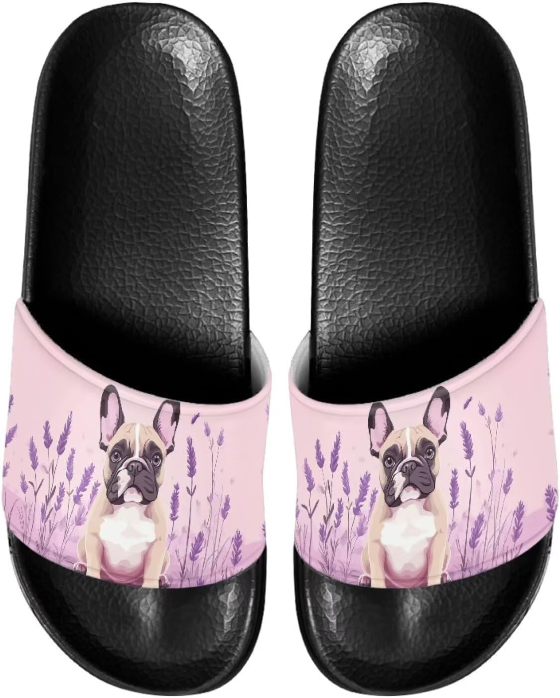 

JUDENTIDOS Милые сланцы с открытым носком, душевые тапочки, противоскользящие, из ЭВА, для дома, для мужчин и женщин, Cute French Bulldog
