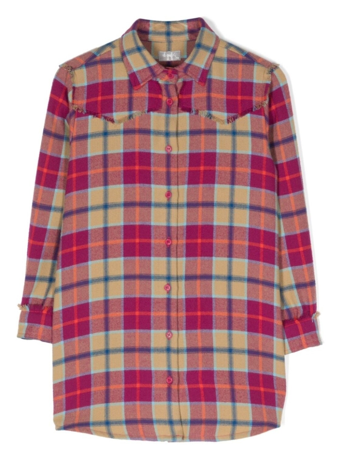 

Il Gufo plaid-check flannel shirtdress, розовый